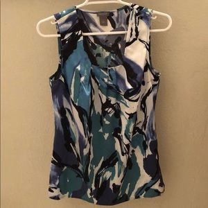 Ann Taylor colorful marbled sleeveless blouse